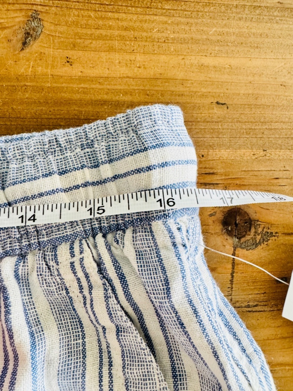 Gap Wide Leg Pants Women’s S Linen Blend Striped Blue White Elastic Waist New - Picture 9 of 12